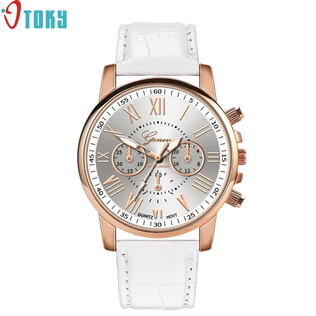 OTOKY Women's Fashion Stainless Steel Quartz Analog Wrist Watch Luxury Vintage Leather Strap Ladies Casual feminine | Наручные часы