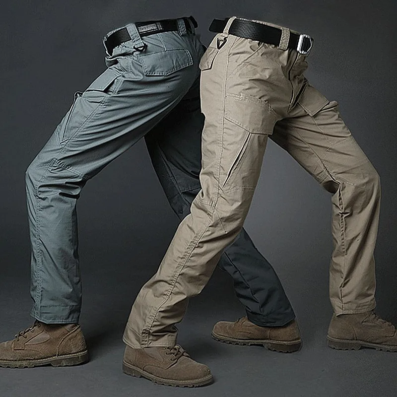 

Брюки-карго GEJIAN мужские тактические, повседневные Стрейчевые штаны с множеством карманов, армейские штаны в стиле милитари