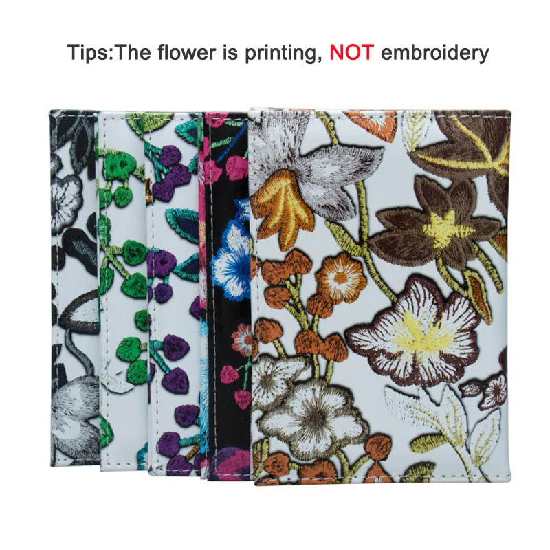 KUDIAN BEAR Women Passport Cover Travel Flower Printing PU Leather Card Holder Ladies Case Porte Carte BIY041 PM49 |