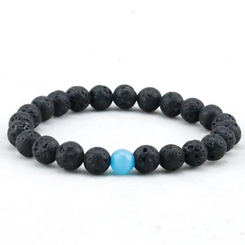 

10pcs men Jewelry 8mm Lava Rock Stone Beads with Eye stone beads Lucky Energy Bracelets Natural Stone Matte Yoga Jewelry gift