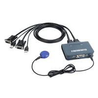 kvm switch 2 port vga switcher with cable for dual monitor keyboard mouse vga switch support desktop controller switching