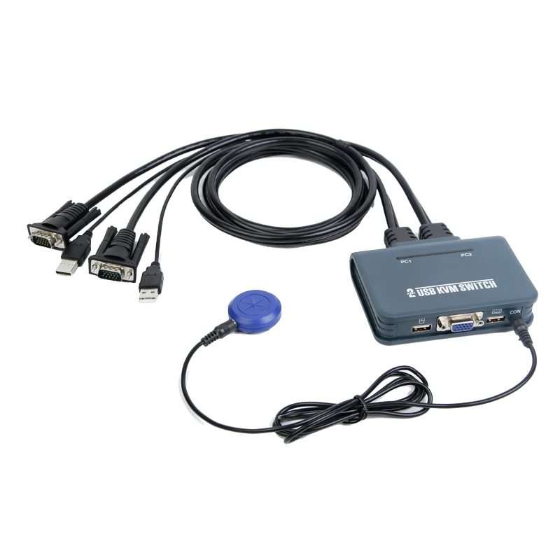 Kvm переключатель 2 порта vga с кабелем для двух мониторов клавиатуры мыши VGA порт