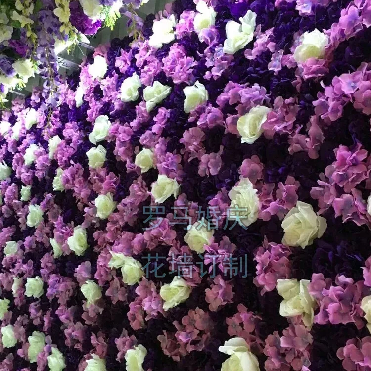 

wedding flower wall stage or backdrop decoration 40cm * 60cm purple wedding background lawn/pillar decoration