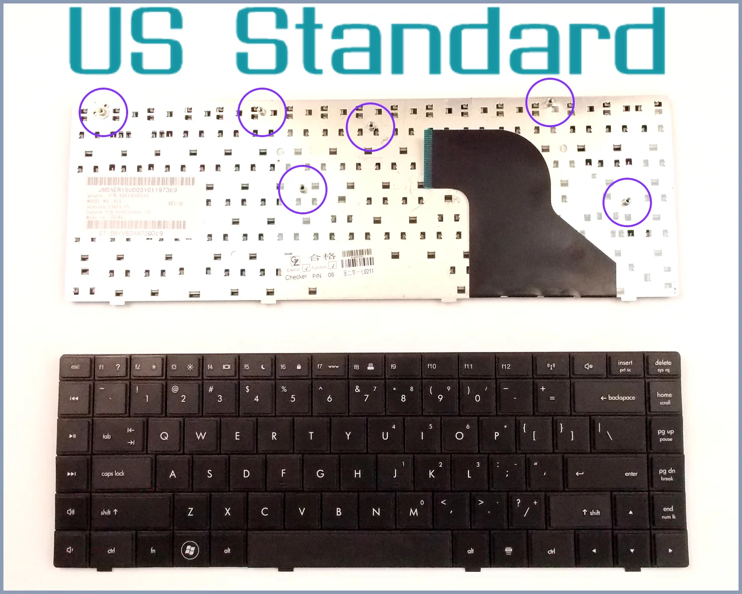 

US English Version Keyboard for HP/Compaq 605814-DW1 606129-DW1 606129-B31 15.6''Laptop