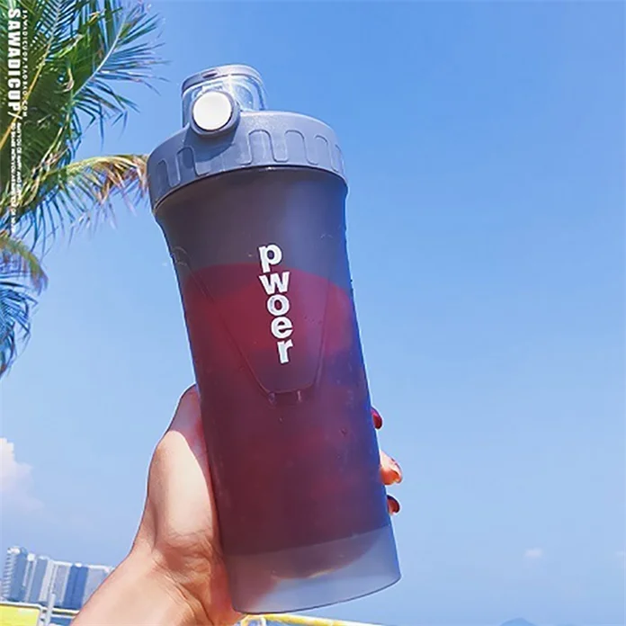 grey 650ml протеин порошковый шейкер бутылка для сока бутылка для смешивания спортивные Пеший Туризм Йога бутылка для воды с фильтром фильтр летние посуда для напитков - Цвет: grey