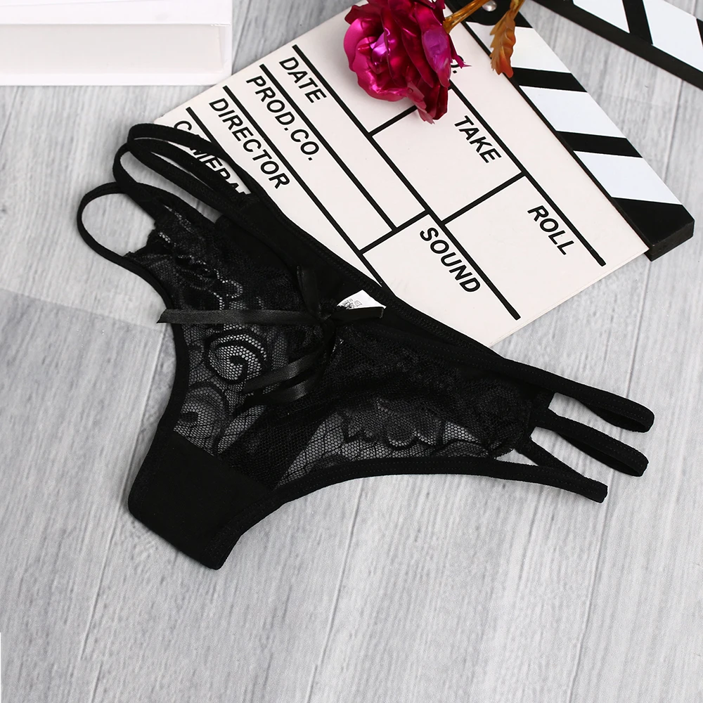 Женские кружевные стринги прозрачные бандажные 2019|designer briefs|panties underwearlace panties |