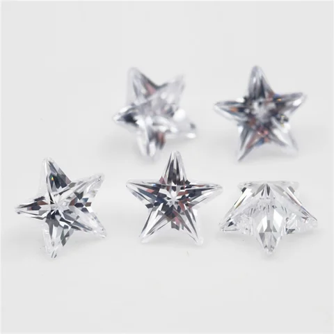 Белые звездообразные бусины из кубического циркония SHIQIER