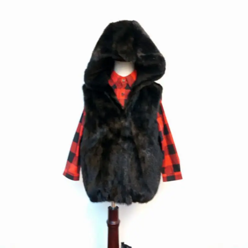 

Winter New Child fur vest,100% mink fur vest Children vest fur waistcoats Mink coats kids vests Free shipping YL702