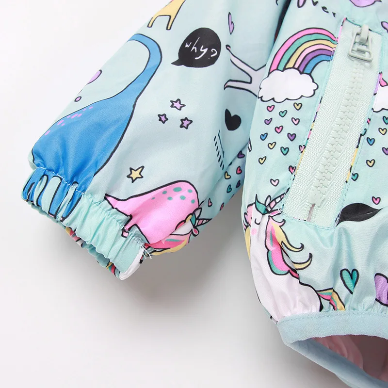 Unicorn Girls куртки Baby Girl Boy Одежда Весна Дети С Длинным Рукавом Печати Капюшоном