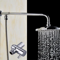 free shipping 8 inch round rainfall shower head and shower arm shower system with t adapter shower set