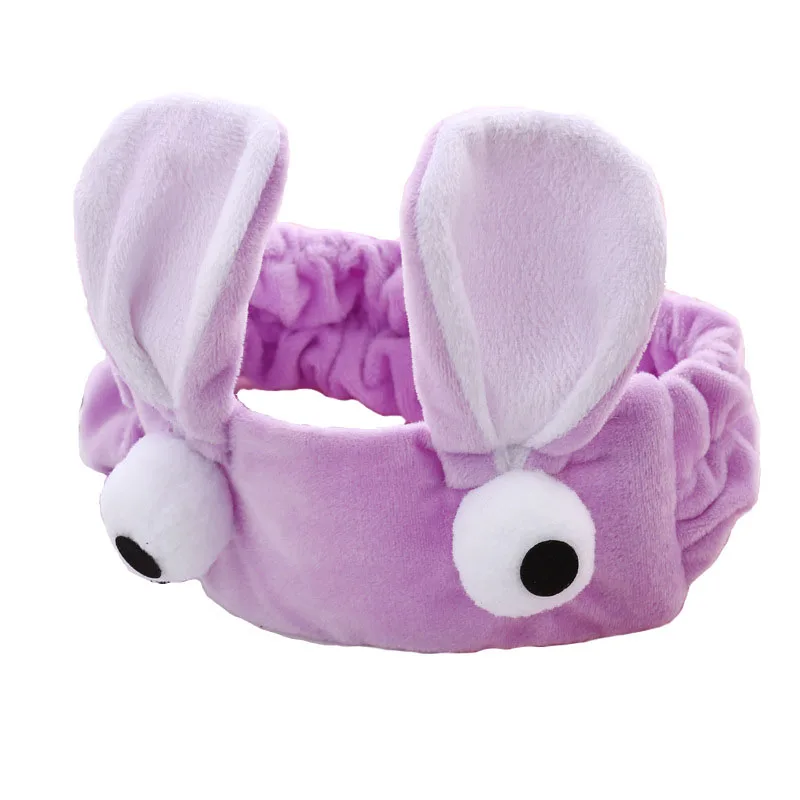Женский удобный спа-ободок с большими глазками кролика для мытья лица и волос