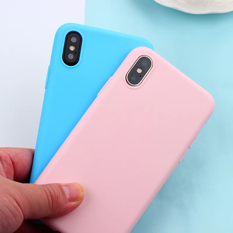Матовый чехол карамельного цвета для iPhone 7 Plus 6 6s 8 5 5S SE XS MAX X XR простой однотонный