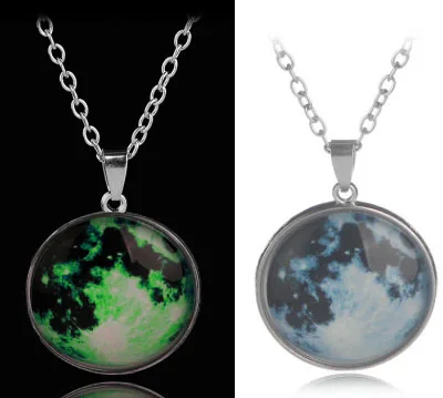 Светящаяся в темноте Вселенная небесная подвеска с Туманностью ожерелье космическая Луна Очаровательное ожерелье уникальное для нее подарок на день рождения - Окраска металла: style 17