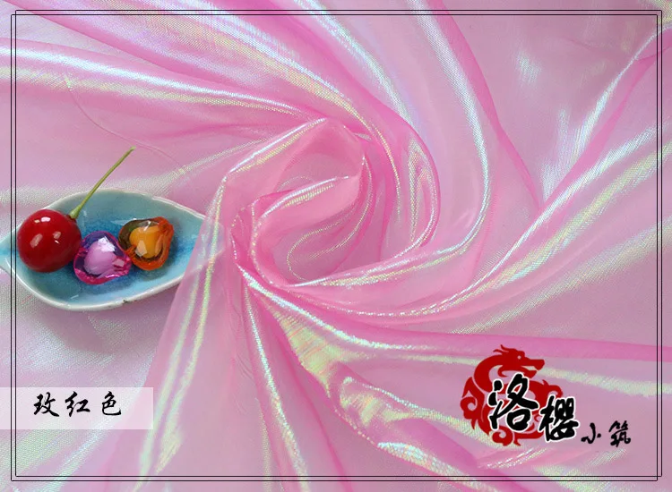 Rose Ширина 150 см цветная симфония liangsi марлевая пряжа красочные неоновые пряжа костюмы одежда прозрачная ткань - Цвет: Rose