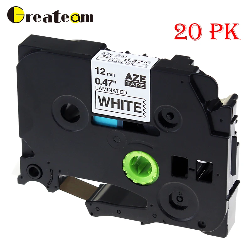 Greateam 20pcs Tze-231 TZe 231 TZe231 TZ231 Compatible Brother P-Touch TZ Printer Ribbon for Label Maker PT-210 PT-1010 | Компьютеры и