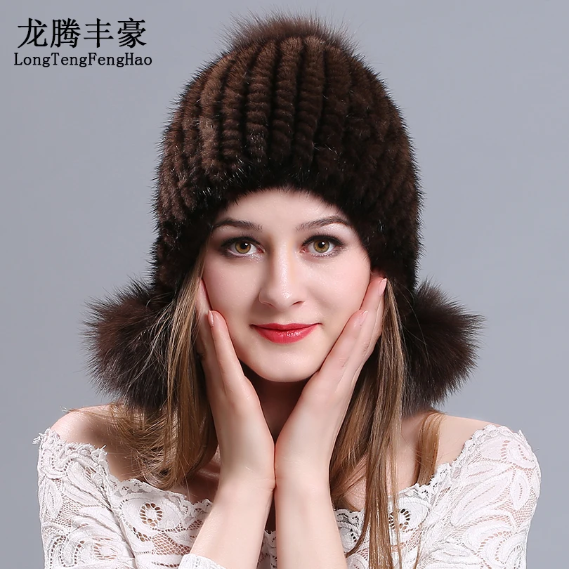 Женская Зимняя Шапка бини из 100% натурального меха норки|mink fur hats|fur hatreal mink hat |