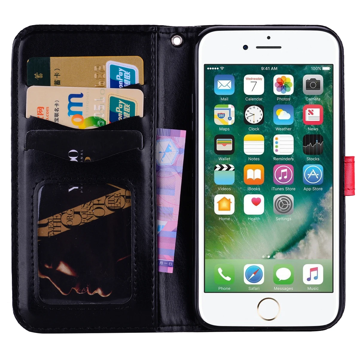 Чехол для Apple iPhone 8/7 сверкающий модный роскошный флип кошелек с отделением карт