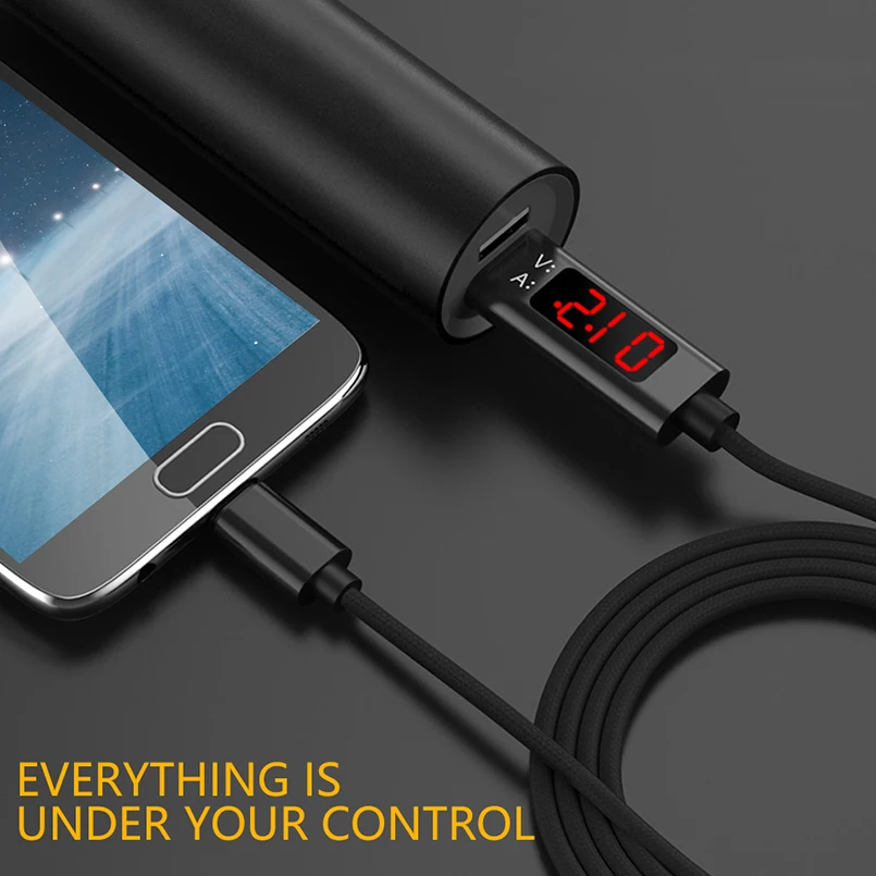 ASINA Напряжение Ток дисплей Быстрая зарядка кабель для Android Micro USB нейлоновый