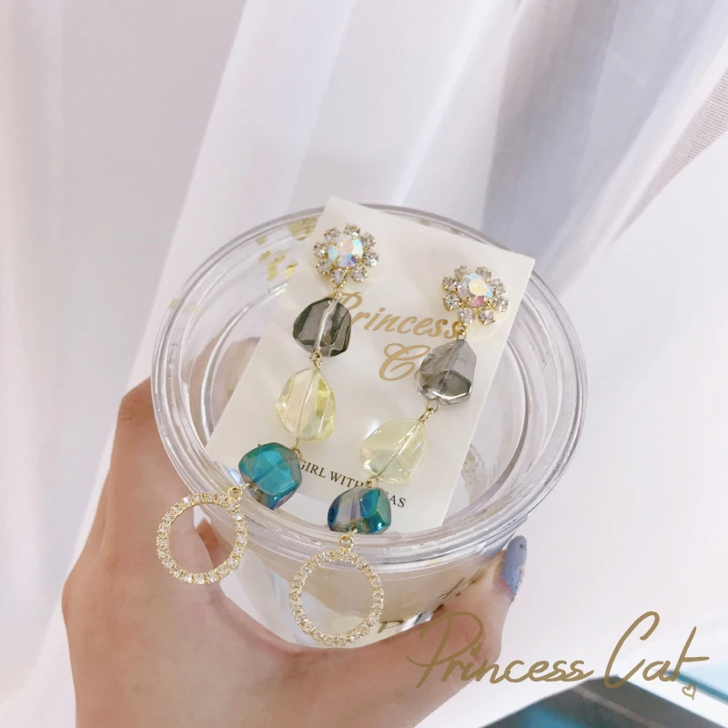 Новый Модные украшения Красочный площади кристалл имитация жемчуга S925