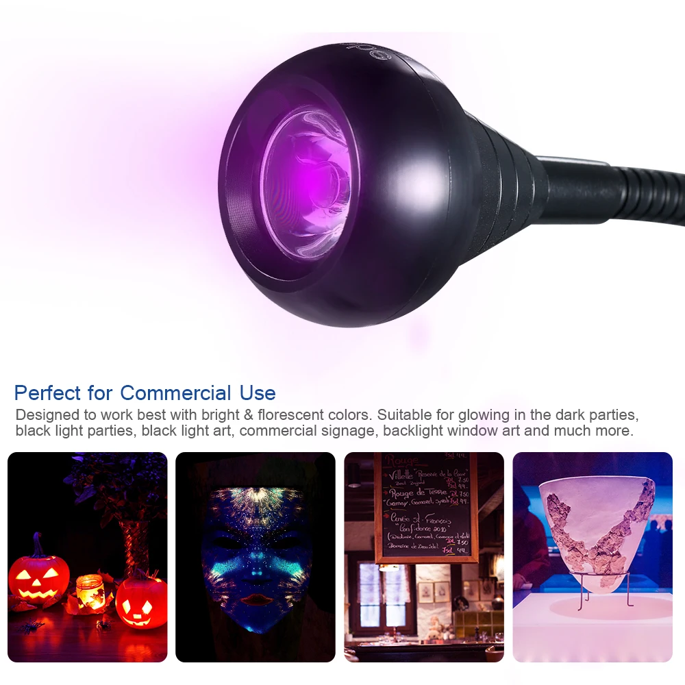 USB Ultraviolet Curing Lamp LED Blacklight Gooseneck Light with Clamp UV Fixture for Stain Detection Posters Party | Инструменты