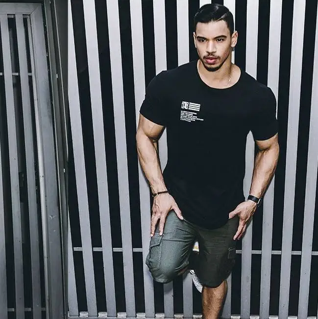 Летняя мужская футболка Кроссфит тренажерный зал футболки для фитнеса и