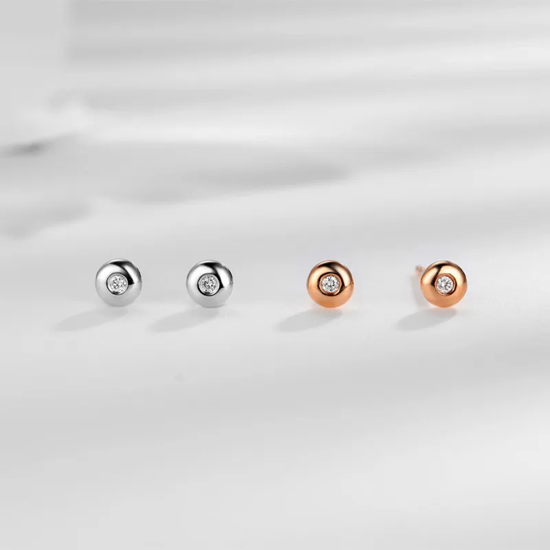 ZOCAI Новый Дизайн волновой точки Earrings 0 02 CT сертифицированных сережки с настоящим