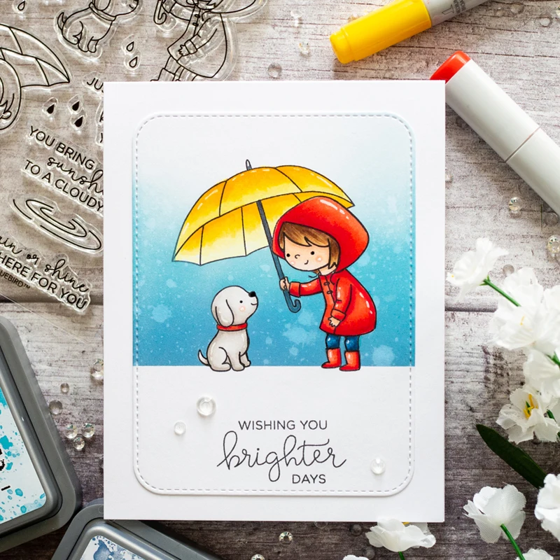 Прозрачные штампы и металлические вырубные 11*16 Umbrella girl для самостоятельного