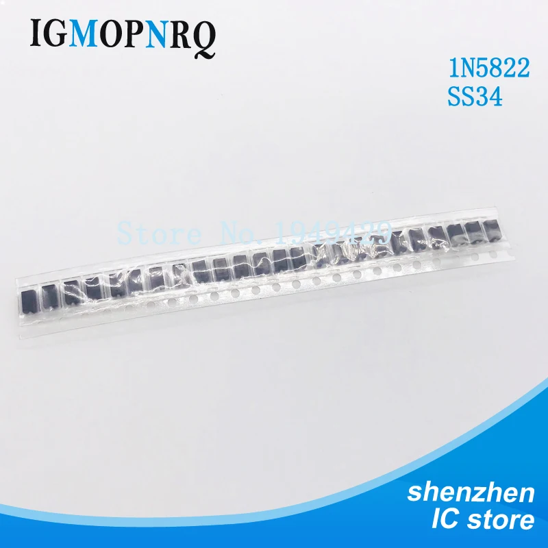 100 шт. 1N5822 SMA SS34 smd do-214ac IN5822 диод Шоттки | Электронные компоненты и принадлежности