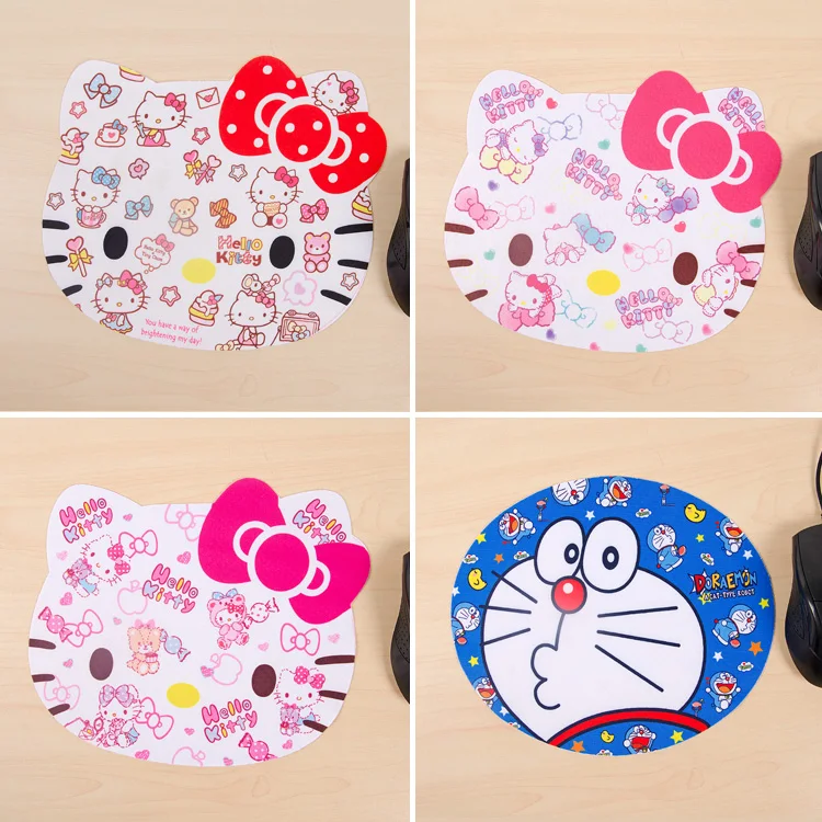 Вельветовый коврик для мыши Hello Kitty Doraemon Нескользящий Резиновый с героями