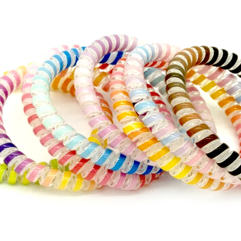 

Wholesale 8 Pcs Women Lady Girls Elastic Telephone Wire Hair Bands Ropes Ponytail Holders Accessories
