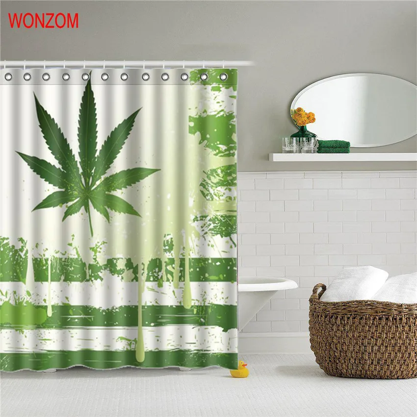 WONZOM 3D панда занавеска для душа с 12 крючками для Mildewproof Leaf Ванная комната Декор Современная бамбуковая Ванна Водонепроницаемая штора подарок
