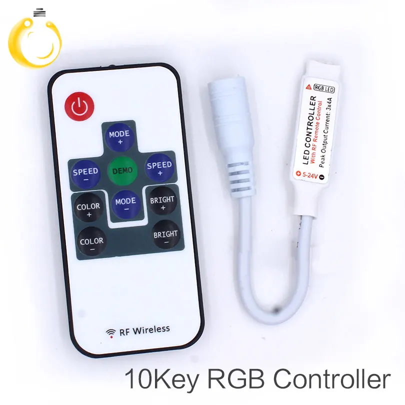 10 шт./лот RF RGB контроллер мини беспроводной светодиодный пульт дистанционного