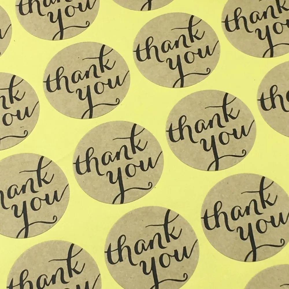 600 шт./лот 3 см бесплатная доставка крафт-бумага без надписей THANYOU наклейка для