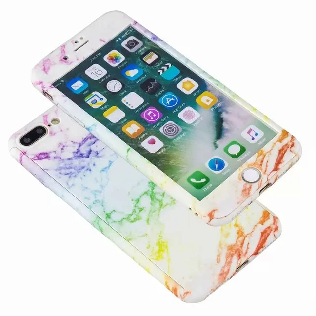 cai bong 360 градусов полный корпус леопардовый чехол для телефона для iPhone X XR XS MAX 6S 7 8 7Plus 5 5S SE жесткие чехлы Защитная крышка закаленное стекло - Цвет: cai bong