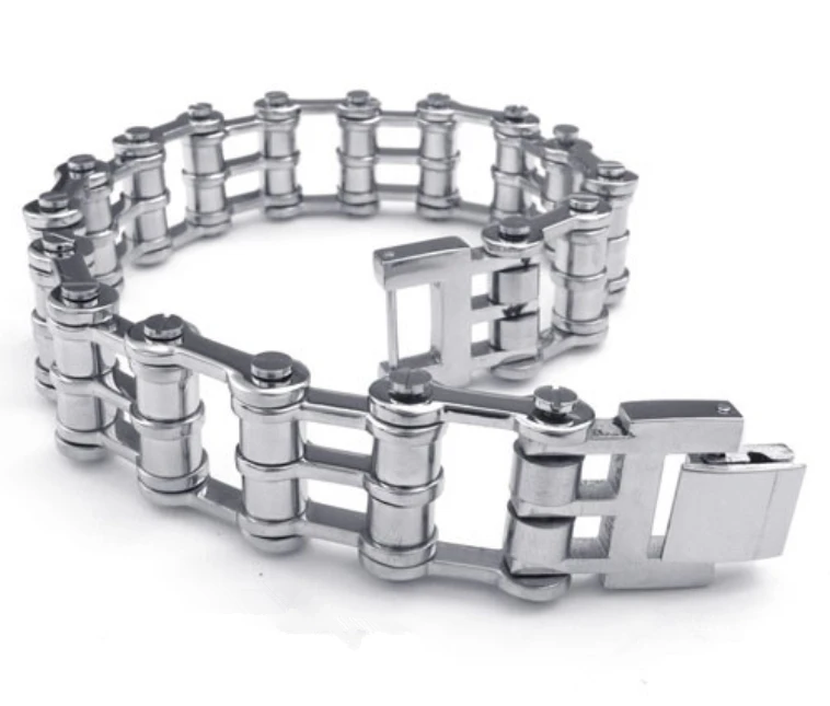 Модный браслет из нержавеющей стали для мотоцикла велосипеда 9 дюймов (23 см) * 16 мм