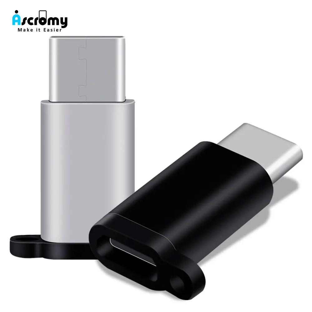 Адаптер конвертер Ascromy Micro USB to Type C для Huawei P20 Pro Xiaomi Mi 8 Mi8 Samsung Galaxy S9 S8 Oneplus 6 6T