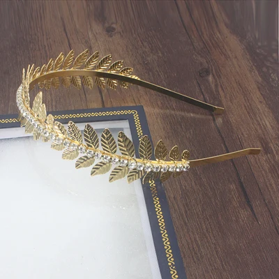 crystal headband FirstStar барокко металлическая головная повязка с золотыми листьями листья головной убор Тиара на голову для женщин лоб украшения для волос Свадебные аксессуары - Окраска металла: crystal headband