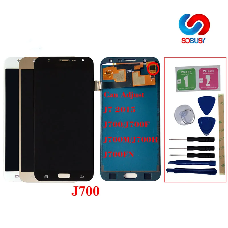 Яркость может регулировать дисплей для Samsung Galaxy J7 2015 J700 J700F J700H экран сенсорный