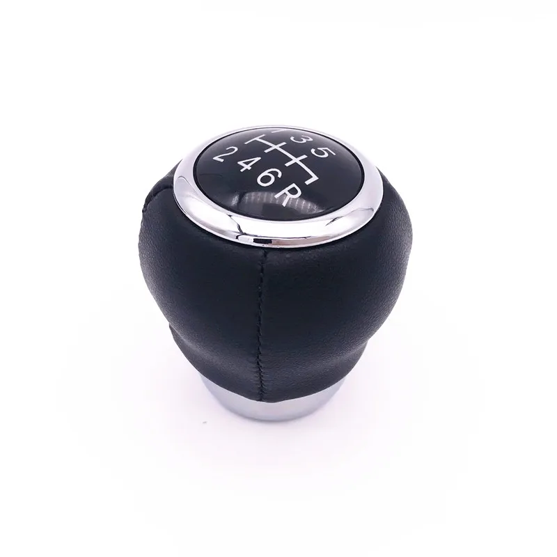 6 Speed Кожаная хромированная MT ручка переключения передач для Subaru Outback Legacy Forester Impreza STI рычаг переключения передач ручка головка шариковая ручка - Название цвета: 6 Speed