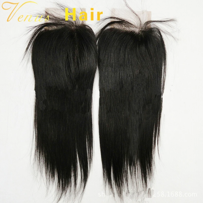 Бразильский Прямые Волосы 4X4 Швейцарский Шнурок Закрытие Бразильского