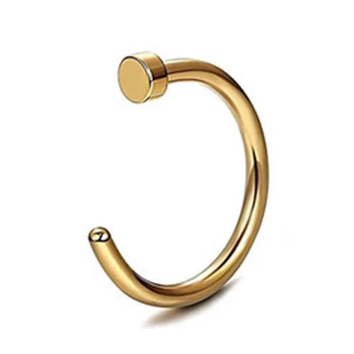 Color 8 1 шт Медицинский стальной поддельный нос кольцо Labret губы кольцо C клип губы пирсинг Спираль пирсинг для пупка искусственное кольцо для носа 0,8x8 мм - Окраска металла: Color 8