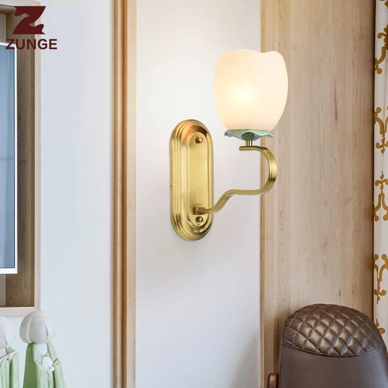 Modern Chinese style LED Chandelier Lights E313 in the Living Room large copper ceramic glass lighting fixtures lampadari | Освещение