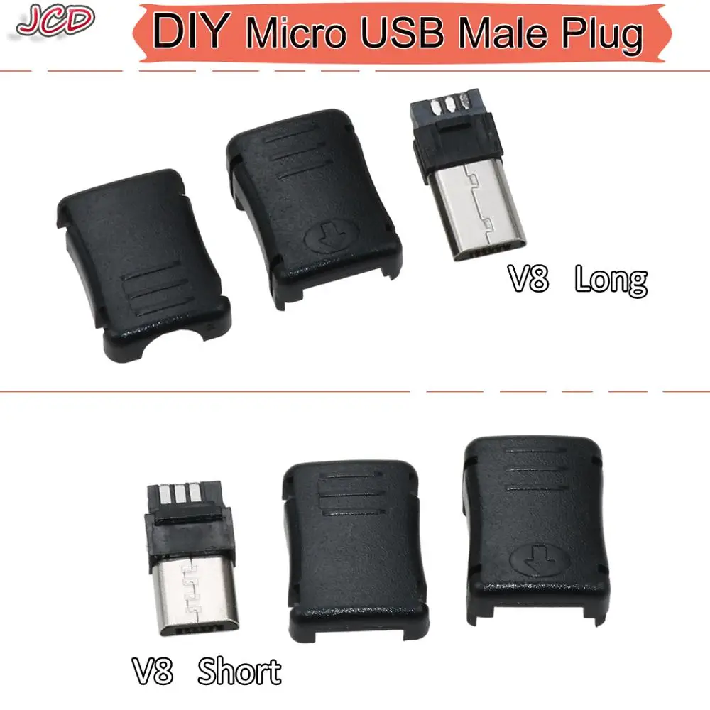 JCD Новый Штекерный разъем Micro USB 2 0 5 контактный Разъем V8 с пластиковой крышкой для