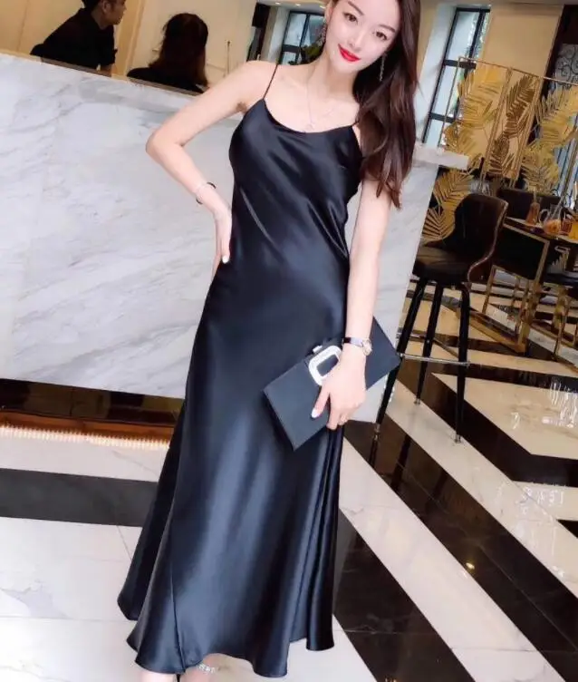 Платье женское средней длины без рукавов Модное Элегантное Длинное Вечернее на