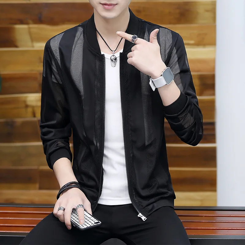 Мужская ветровка Повседневная тонкая куртка в стиле хип хоп на молнии для весны и