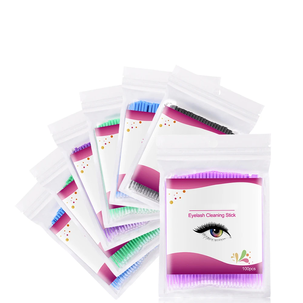 100 шт/партия одноразовая микро щетка для ресниц удаление ватных палочек