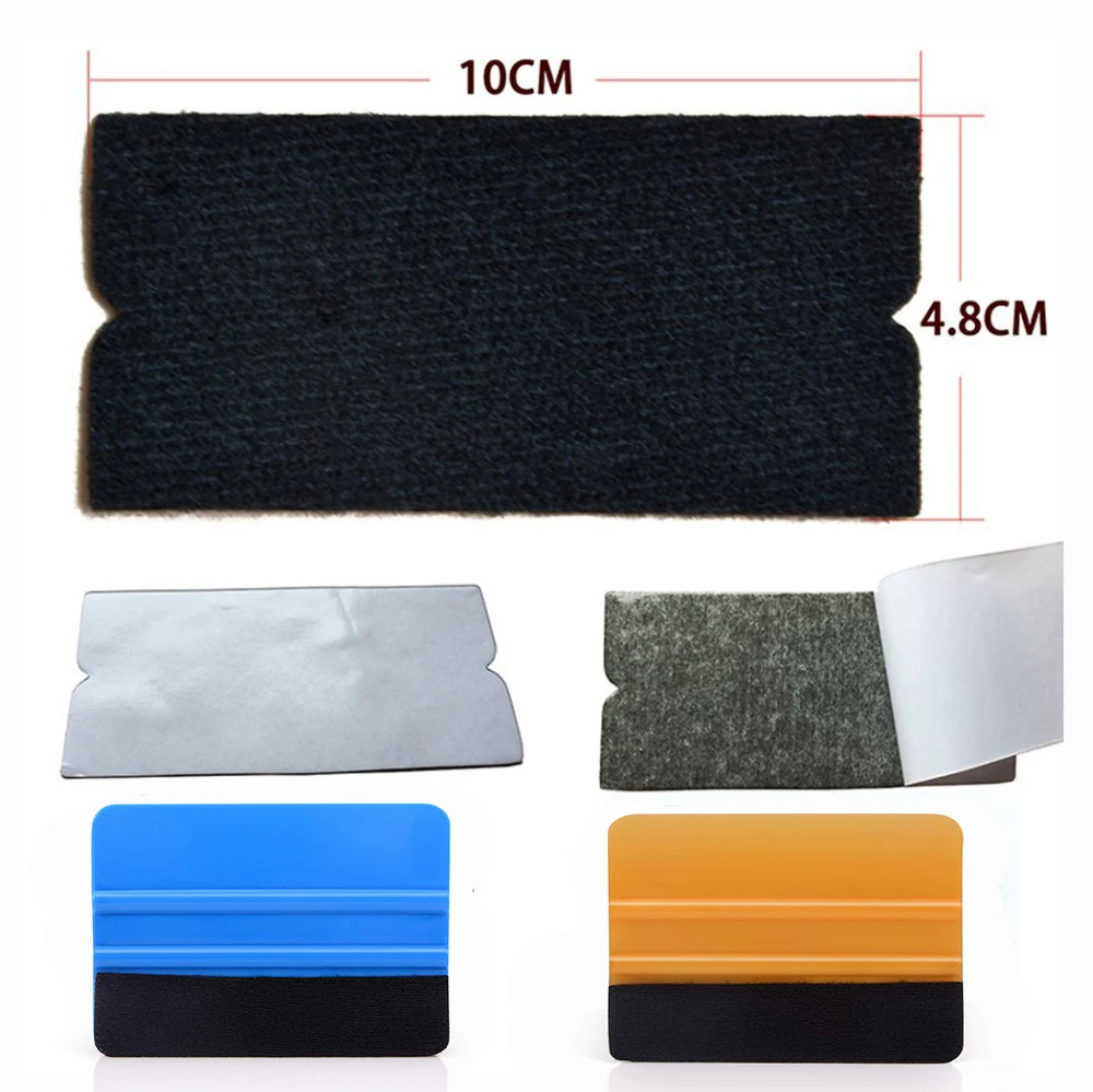 

EHDIS 10Pcs/Set Vinyl Film Car Wrap Felt Fabric for 10cm Squeegee Auto Window Tint Tool Clean Scraper No Scratch Felt Cloth Edge