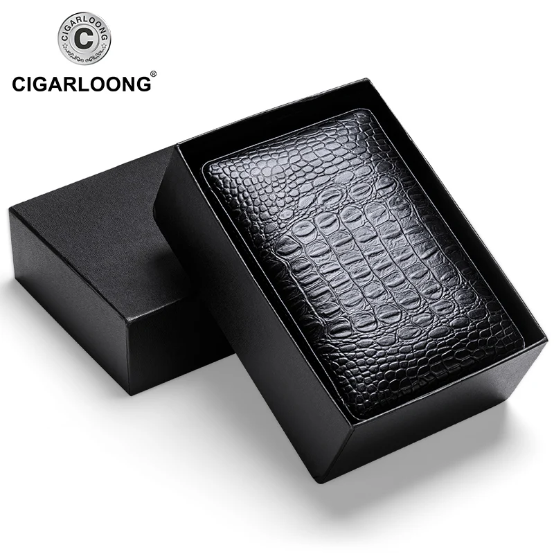 CIGARLOONG COHIBA Cedar Wood Путешествия Портативный кожаный портсигар коробка для сигар с