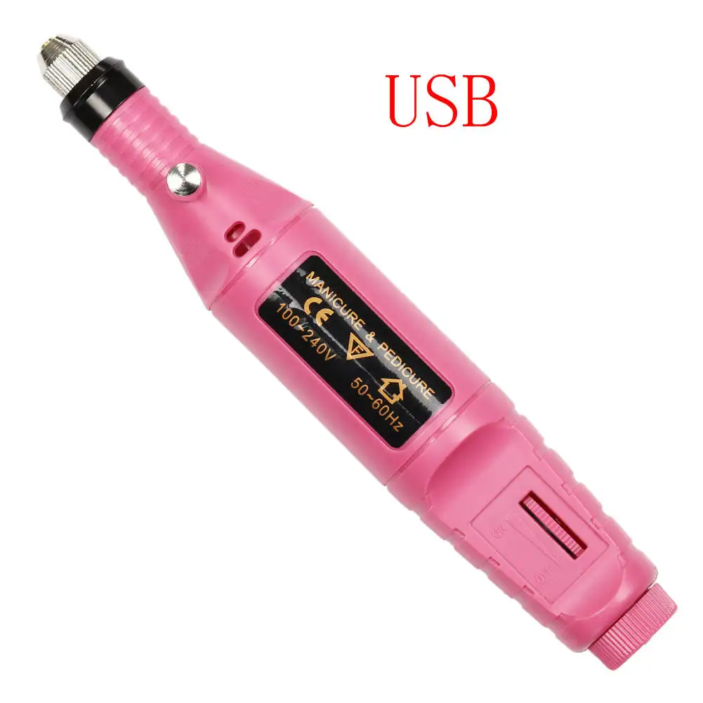USB Nail Drill 03 Профессиональный электрический Фрезер для маникюра COSCELIA, фрезер для пилочки для ногтей, фрезы для маникюра - Цвет: USB Nail Drill 03