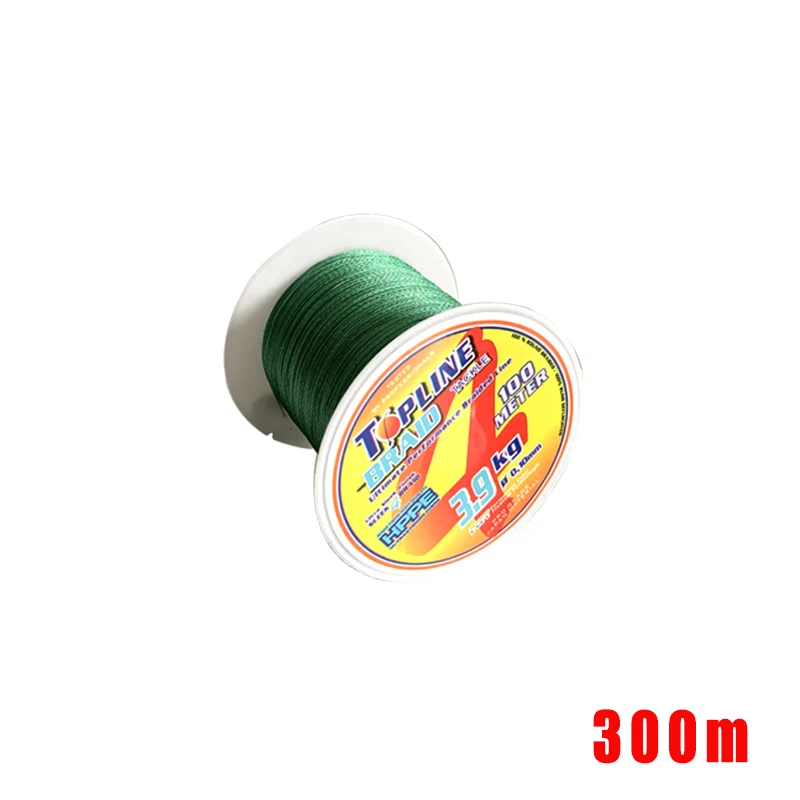 300m Topline рыболовные снасти, плетеная леска 300 м, 4 нити, многофиламентная леска 100 м, 4 провода, шнур для рыбалки, для океана, пляжа, рыбалки - Цвет: 300m
